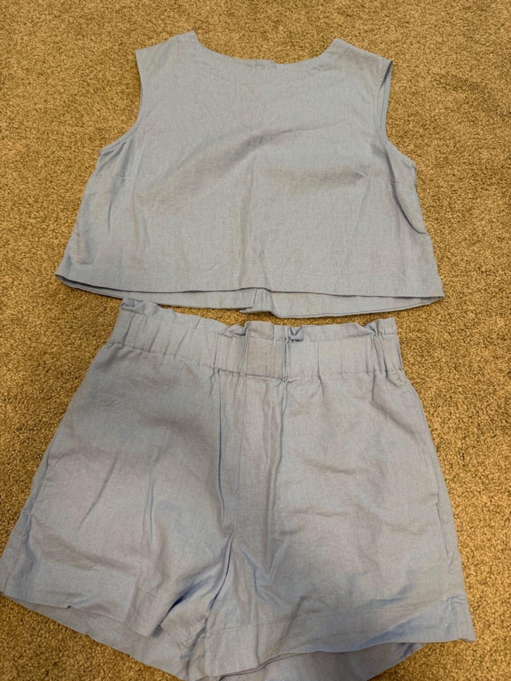 a new day Light Blue Cropped Tank Top
